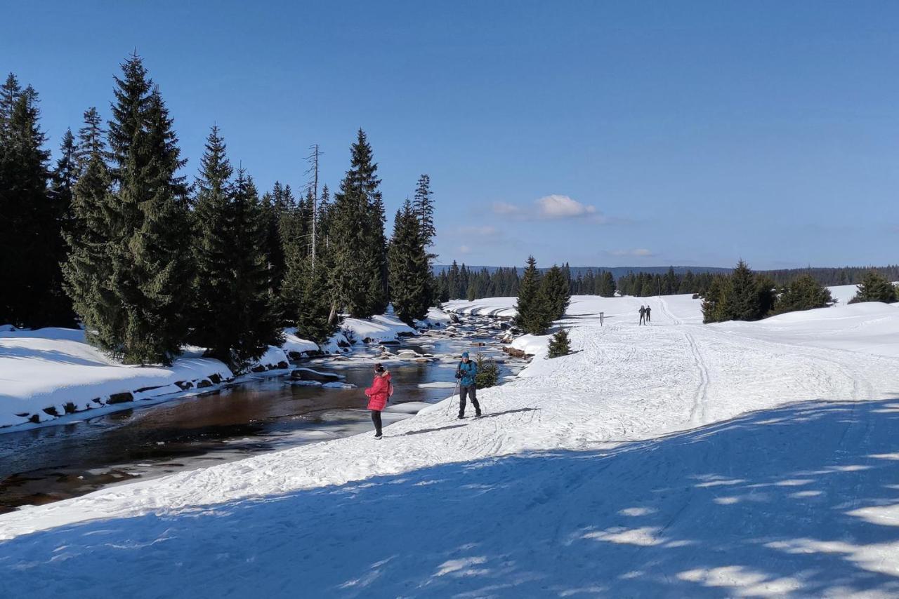 Enjoyharrachov - Atraktivni Klidny Klimatizovany Apartman 20 V Centru Harrachova S Parkovanim, Wifi-Wlan, Sat, Herni Konzoli, Ipad, Netflix Zdarma, Moznosti Dobijeni Auta, Vyhledem Do Zahrady A Na Romanticky Kostelik Bagian luar foto