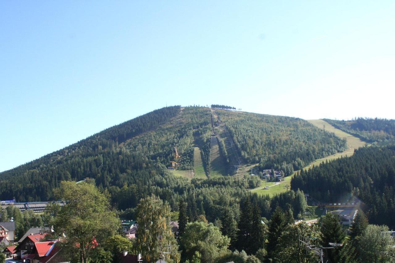 Enjoyharrachov - Atraktivni Klidny Klimatizovany Apartman 20 V Centru Harrachova S Parkovanim, Wifi-Wlan, Sat, Herni Konzoli, Ipad, Netflix Zdarma, Moznosti Dobijeni Auta, Vyhledem Do Zahrady A Na Romanticky Kostelik Bagian luar foto